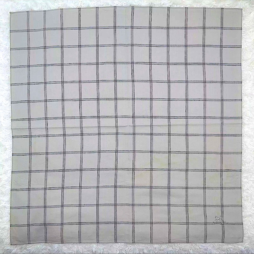 M100 Celine Gray Cotton Scarf Scarves Pocket Square 18" X 18"